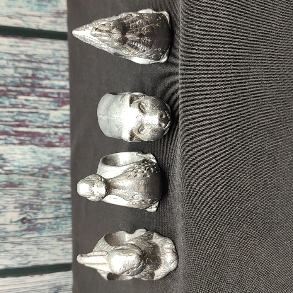 Silver tone napkin holders